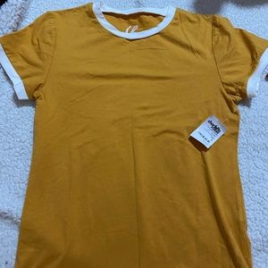 NWT Charlotte Russe White/Yellow Colorblock Tee